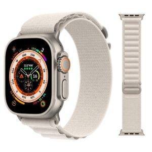 White TG Alpine Loop Nylon Apple Watch Band