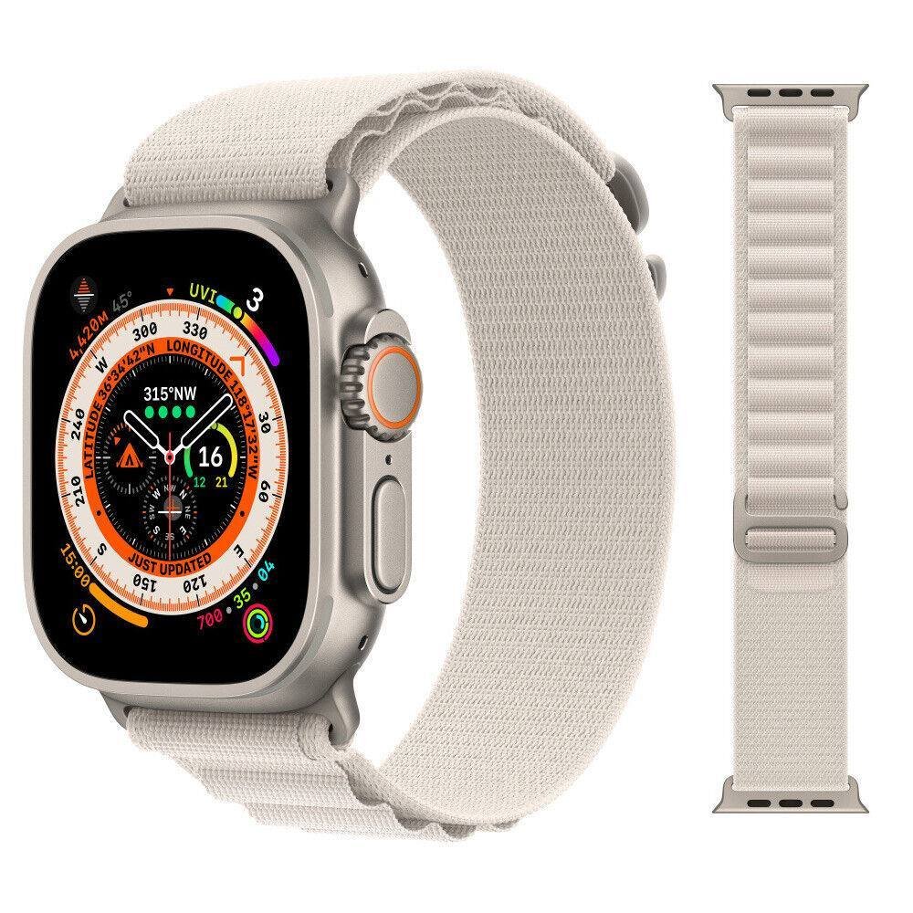 White TG Alpine Loop Nylon Apple Watch Band