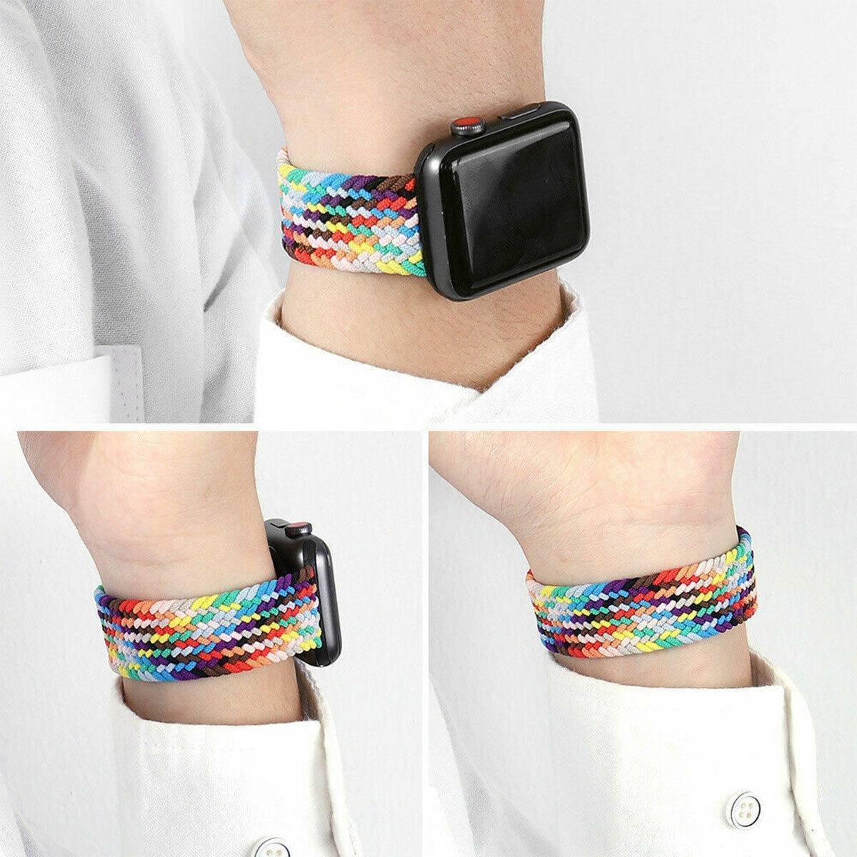 Dark Orange TG Braided Solo Loop Apple Watch Band - Image 4