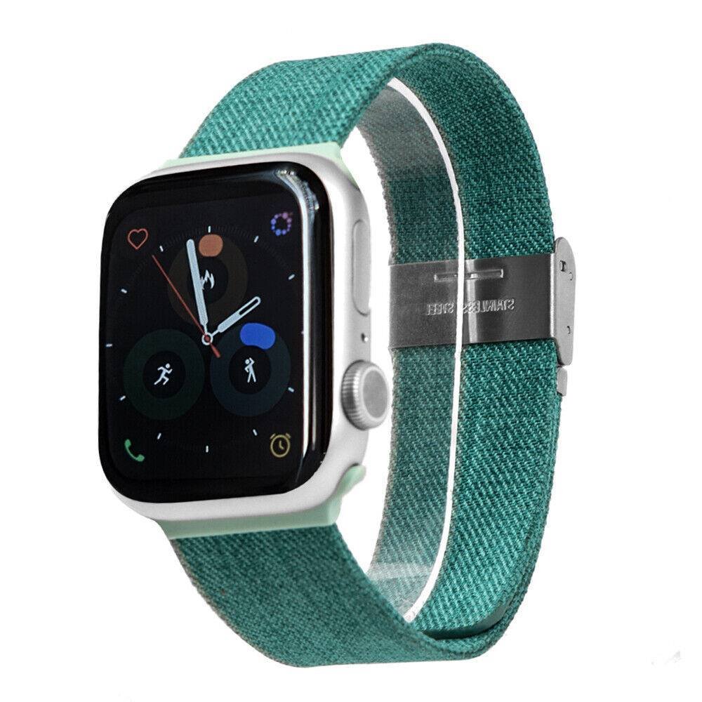 Green TG Denim Buckle Band Apple Watch Band