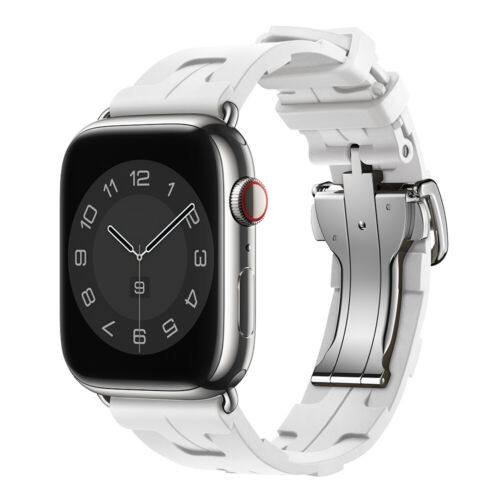 White TG Deployment Buckle Band Apple Watch Band