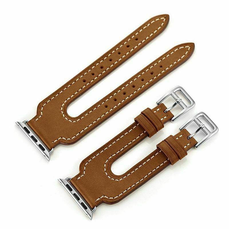 Brown TG Double Buckle Band Apple Watch Band