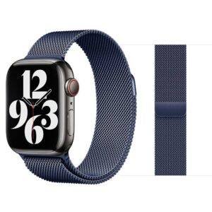 Blue TG Metal Magnetic Stainless Steel Strap Apple Watch Band