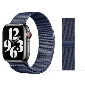 Blue TG Metal Magnetic Stainless Steel Strap Apple Watch Band