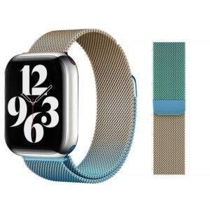 Gold Blue TG Metal Magnetic Stainless Steel Strap Apple Watch Band