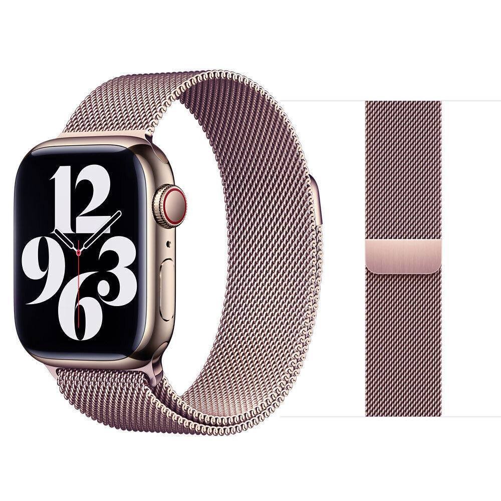 Pink TG Metal Magnetic Stainless Steel Strap Apple Watch Band